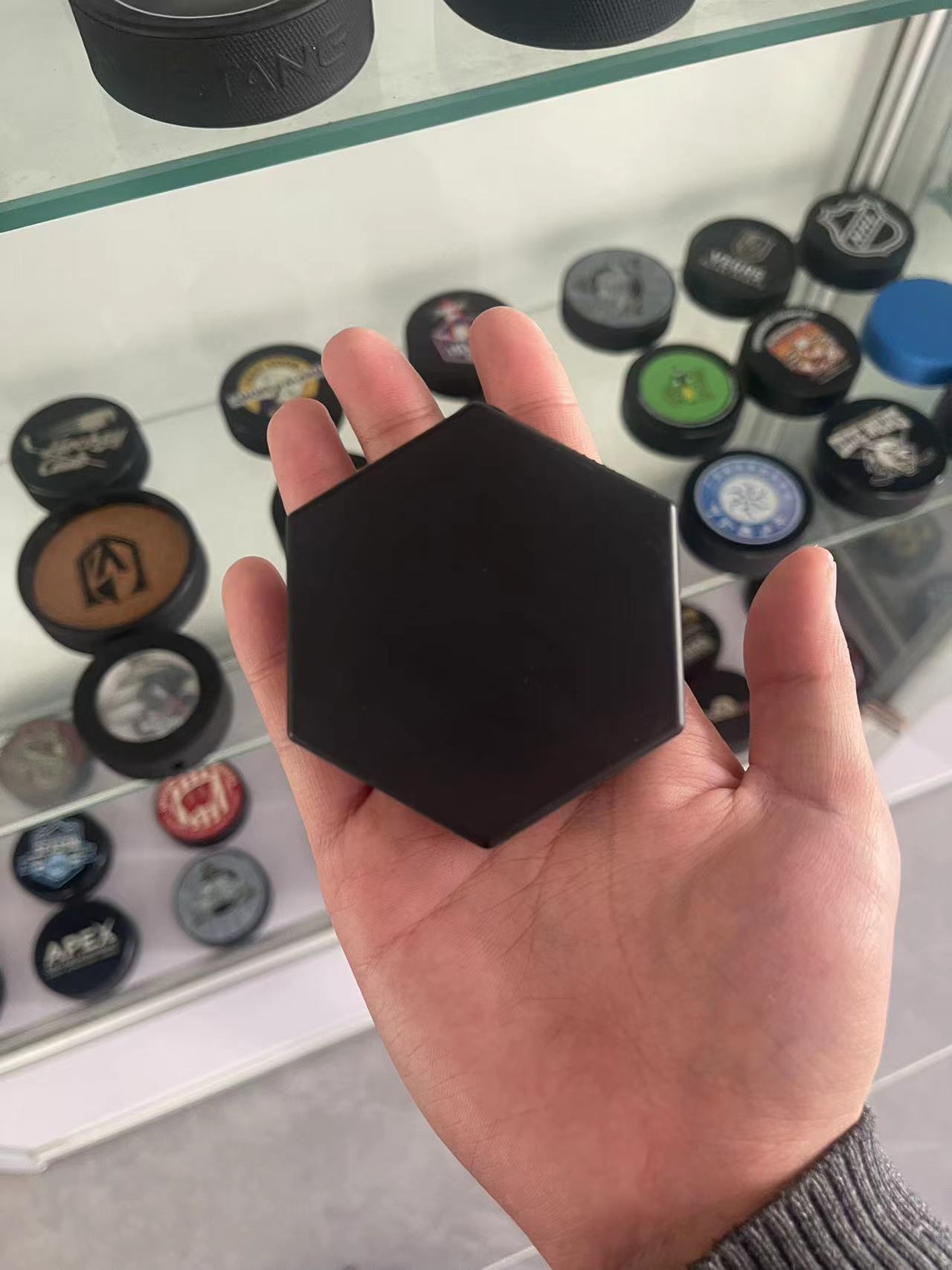 Hexagonal Rubber Hockey Puck for Collection/Special Training/Coach Gift - Image 3