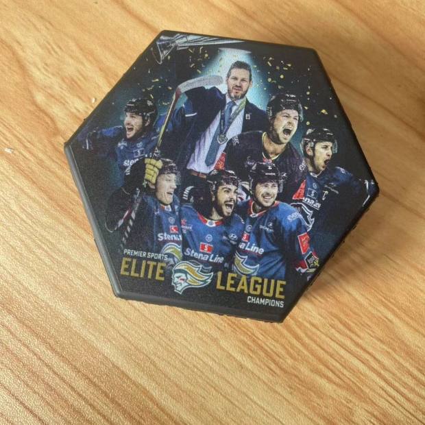 Hexagonal Rubber Hockey Puck for Collection/Special Training/Coach Gift - Image 2