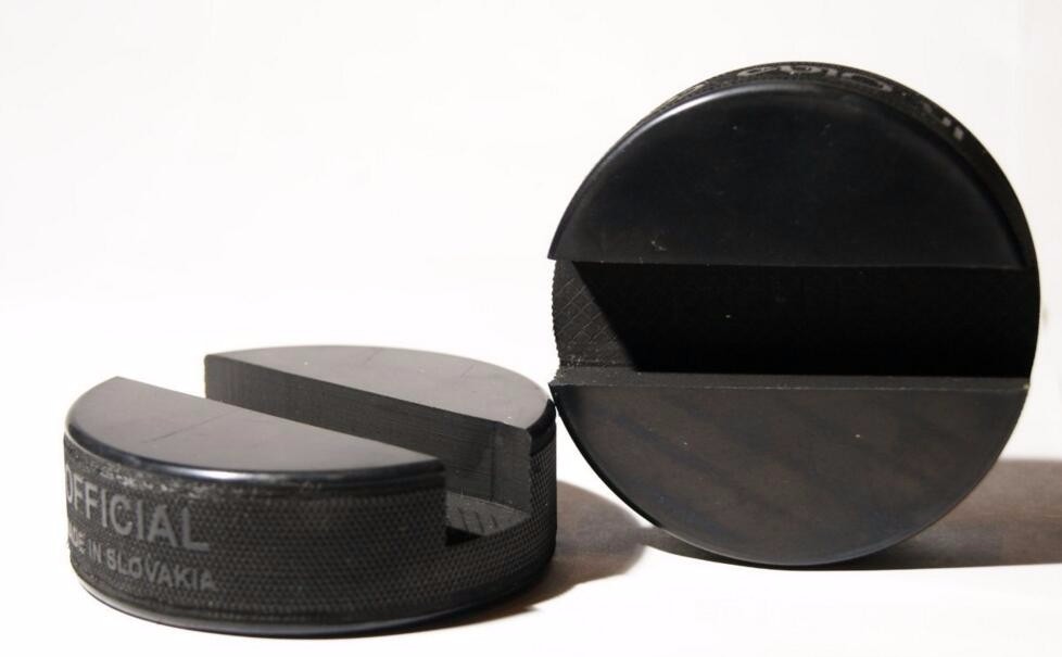 Vulcanized Rubber Hockey puck Shaped Phone Holder for Fans - Image 2